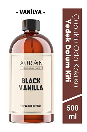 Black Vanilla Yedek Çubuklu Oda Ve Ortam Kokusu Esansı Yedek Dolum Şişe Siyah Vanilya 500ml