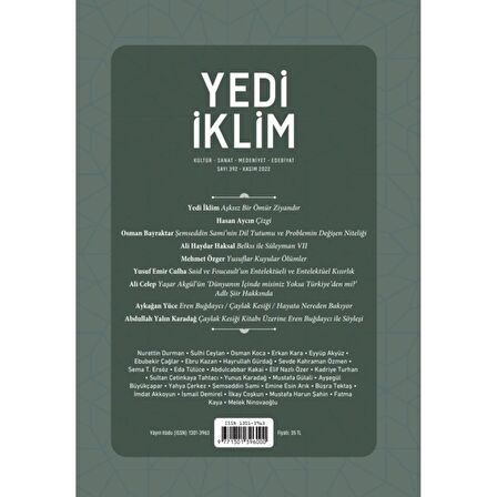 Yedi İklim 392.Sayı Kasım 2022