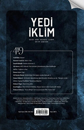 Yedi İklim Dergi 419.Sayı Şubat 2025