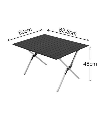 Yek Outdoor 4 Kişilik Kamp Masası ve Sandalye Seti - Siyah