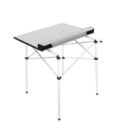 Yek Outdoor Portatif Alüminyum Katlanır Kare Kamp Masası 70x70x70 Gri