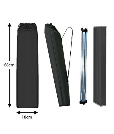 Yek Outdoor Portatif Alüminyum Katlanır Eko Kamp Masası Küçük 56x40x45cm Siyah