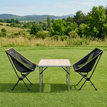 Yek Outdoor Mdf Katlanır Masa Küçük + 2 Pratik Sandalye Set