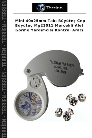 -Mini 40x25mm Takı Büyüteç Cep Büyüteç Mg21011 Mercekli Alet Görme Yardımcısı Kontrol Aracı