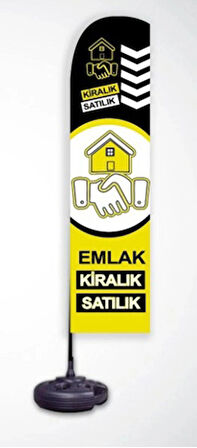 AYYILDIZ BAYRAKÇILIK EMLAK YELKEN BAYRAK 75*300 (TEKLİ)