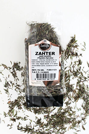Zahter  Dağ Kekiği Bitkisi Şifalı Bitkiler 70 gr