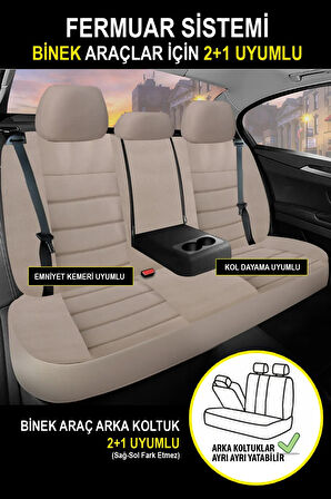 Fiat Ducato uyumlu BEJ Oto Koltuk araba Kılıfı.