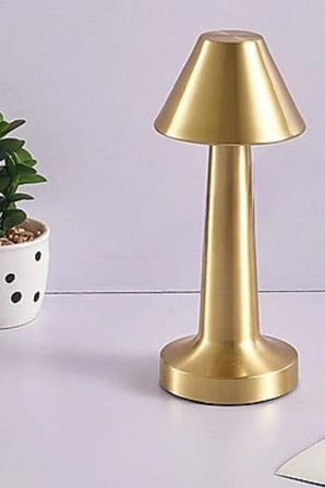Uravas Store® Çatı Model Gold Renk Şarjlı Dokunmatik 3 Renkli Led Masa Lambası