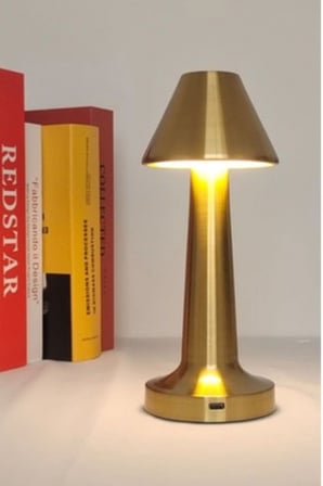 Uravas Store® Çatı Model Gold Renk Şarjlı Dokunmatik 3 Renkli Led Masa Lambası