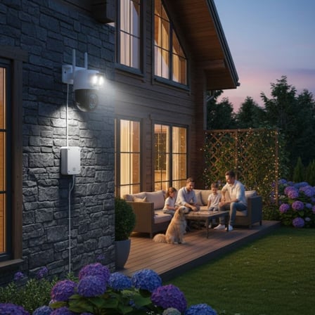 Buffer® 3 Kameralı Kablolu Akıllı Güvenlik Kamerası – 360° Ptz Hareketli, Çift Antenli, Wifi Ip, Gec