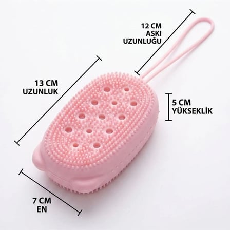 Buffer® Peeling Etkili Süngerli Silikon Banyo Lifi – Asma Kancalı Duş Kesesi