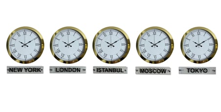 Elite Gold Roma 36 Cm Metal 5 Li Tabelalı Dünya Saatleri