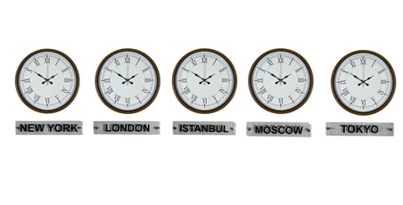 Prestige Kahverengi 36 Cm Tabelalı Dünya Saatleri 5’Li Set