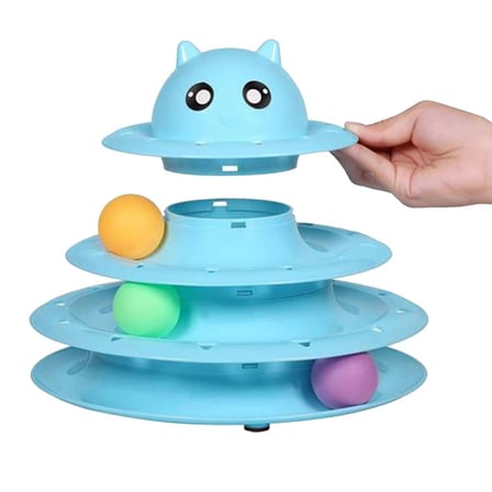 Uravas Store® Tower Of Tracks Eğlenceli Üç Katlı Kedi Oyuncağı Seti Kedi Oyunu