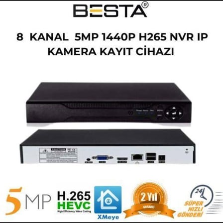 5 Mp 1440P 10 Kameralı Ip Poe Güvenlik Seti