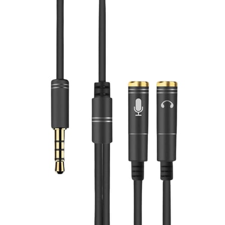 Uravas Store® 1 Erkek 2 Dişi 35 Mm Kulaklık Ve Mikrofon Ayırıcı Çoklayıcı Aux Kablo