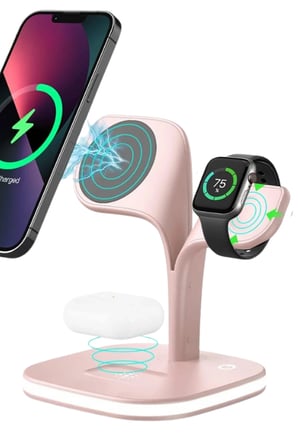 Mey İthalat® Ym-Ud22 Kablosuz Şarj Masaüstü Set - Pembe