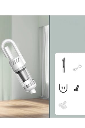 Mey İthalat® Lt-124 Kablosuz Çok Fonksiyonlu Araç Süpürge - Beyaz