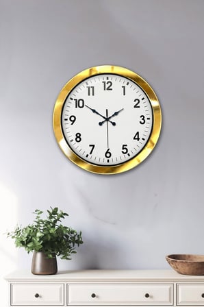 36 Cm Gold Metal Standart Duvar Saati