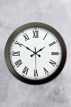 36 Cm Siyah Metal Roma Rakamlı Duvar Saati