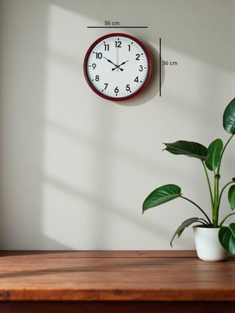 36 Cm Standart Kırmızı Duvar Saati