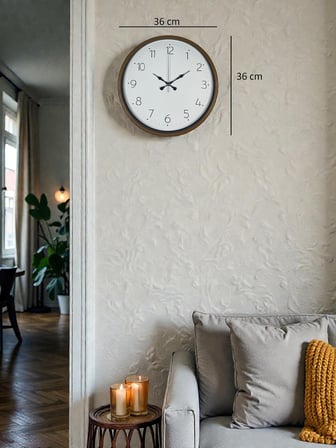 36 Cm Kahverengi Sade Dekoratif Duvar Saati