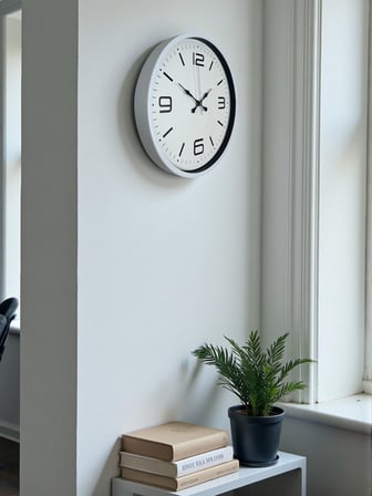 36 Cm Beyaz Modern Dekoratif Duvar Saati