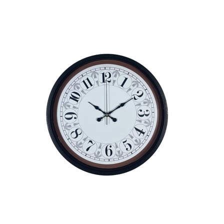 Siyah Motifli 36 Cm Duvar Saati