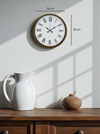 36 Cm Kahverengi Dekoratif Duvar Saati