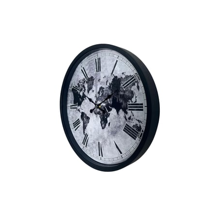 Siyah 36 Cm Desenli Dekoratif Duvar Saati