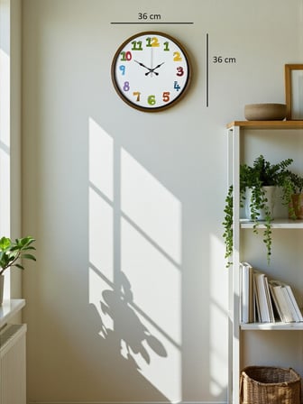 36 Cm Kahverengi Çocuk Odası Duvar Saati