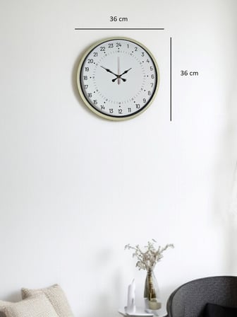 36 Cm Krem 24 Saat Göstergeli Duvar Saati
