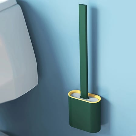 Uravas Store® Duvara Monte Edilebilir Kapaklı Askılı Klozet Yumuşak Silikon Başlıklı Tuvalet Fırçası