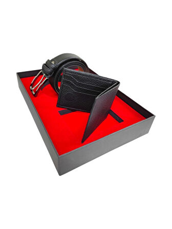 Pierre Cardin 2' Lİ Set Kemer ve Cüzdan Seti Hakiki Deri