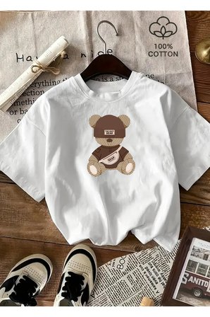The Best Bear Baskılı Unisex Oversize T-shirt
