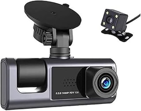 H309 Full Hd 1080P Üç Kameralı Araç Içi Kamera Araba Güvenlik Kamerası Gece Görüşü Ön Geri Iç Kayıt