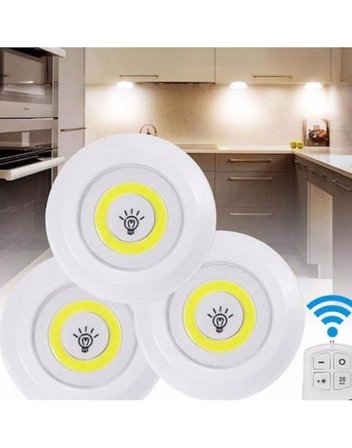 Hediyelik Uzaktan Kumandalı 3 Lü Spot Led Lamba Kablosuz Pilli Işıldak