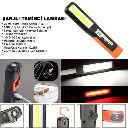 Hediyelik Şarjlı Tamirci Lambası Wt-297