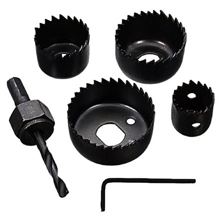Hediyelik 6 Parça Buat Açma Panç Seti 32-38-44-54mm & 3/8 Hex Anahtar Metal Ahşap Plastik Delik Açma