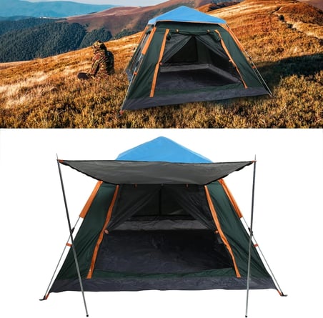 Hediyelik Tam Otomatik Su Ve Rüzgar Geçirmez Gölgelikli Tenteli 6 Kişilik Kamp Çadırı 240*240*155cm