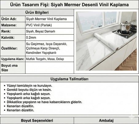 Hediyelik Beyaz Mermer Desenli Yapışkanlı Tezgah Folyosu (3 Mt.x 60 Cm)
