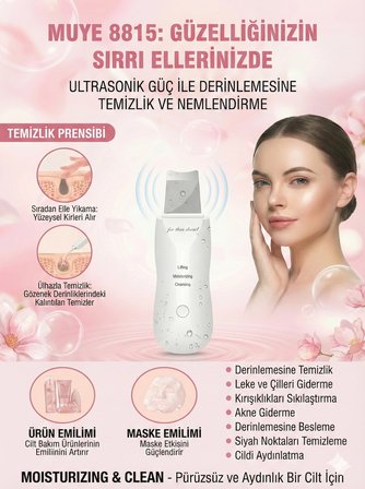 Hediyelik Ultrasonik Spatula Yüz Akne Giderici Siyah Nokta Temizleme Cihazı