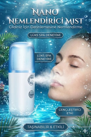 Hediyelik Şarjlı Mini Yüz Nemlendirici Dezenfektan Cihazı Mist Sprayer