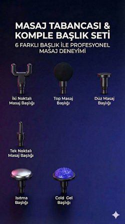 Hediyelik Sıcak Ve Soğuk Terapili Masaj Tabancası - Şarjlı Isıtmalı Masaj Cihazı - Sporcu Masaj Aleti
