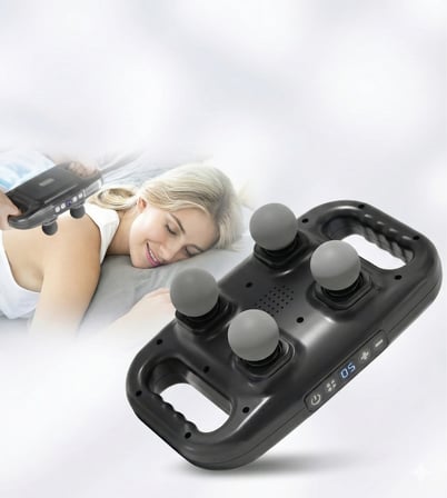 Hediyelik 4 Başlıklı Masaj Tabancası - Ergonomik Derin Doku Sırt Ve Boyun Masaj Aleti Ağrı Ve Sızı Giderici