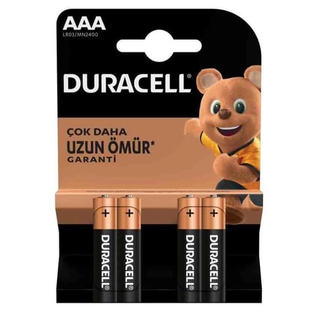 Hediyelik Duracell Lr03/mn2400 Alkalin Aaa İnce Kalem Pil 4'lü Paket