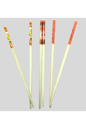 Hediyelik Bambu Chopstick Çubuk Yemek Çubuğu Yıkanabilir Tekrar Kullanılabilir (10 Çift- 20 Adet )