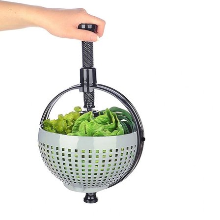 Hediyelik Hızlı Salata Kurutucu Süzgeç- Dönerli Süzgeç Dev Boy