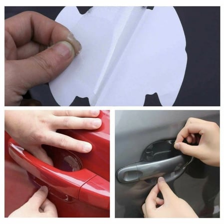 Hediyelik 8 Adet Araba Kapı Kolu Koruyucu Çizilme Önleyici Şeffaf Sticker Film Koruma Seti