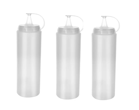 Hediyelik Şeffaf Sos Şişesi - 1000ml Dev Boy 3 Adet